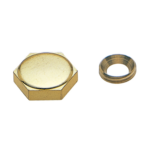 *真鍮 六角鏡止 本金 15ミリ