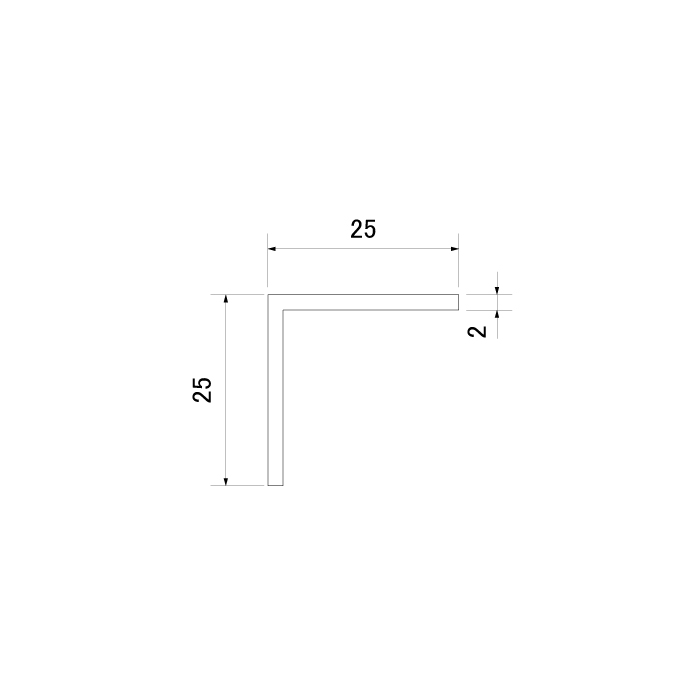 ビニール アングル 白 25x25x1820