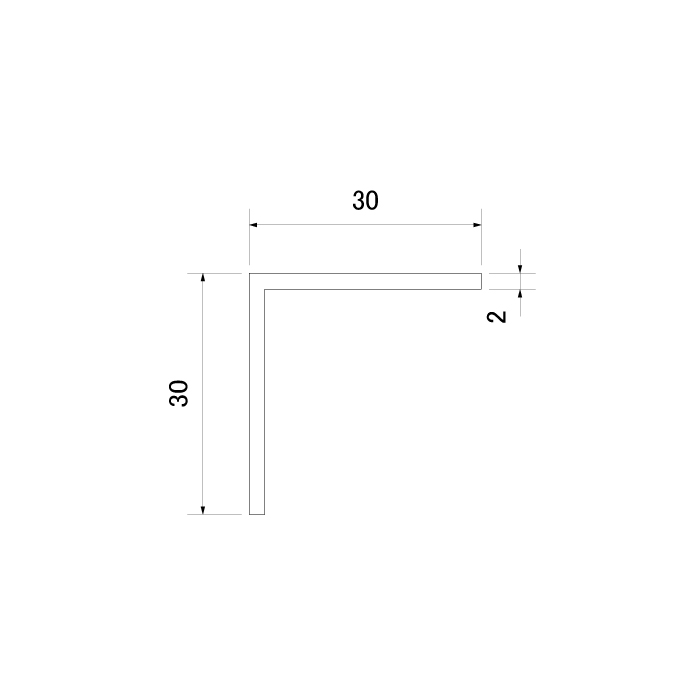 ビニール アングル 白 30x30x1820