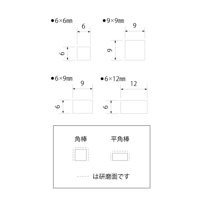 真鍮 角棒 磨き 6x6x2000