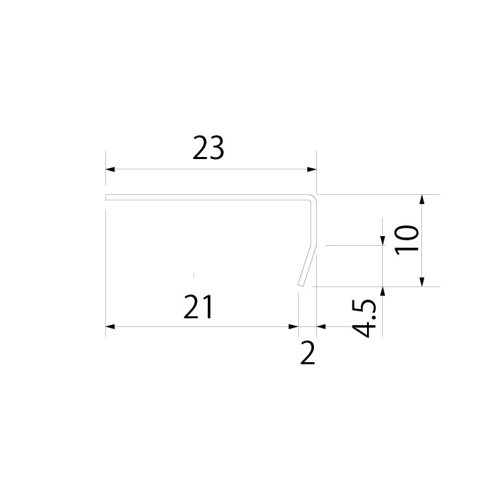 □ステン ベベルアングル HL（ヘアーライン） 0.6x10x21x2000