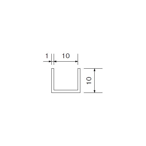 アルミ 10ミリ チャンネル シルバー(C) 1820