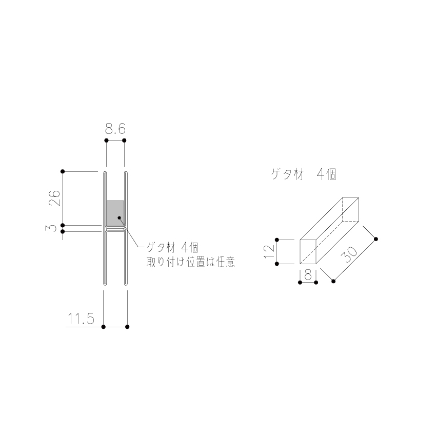 ステン 55ミリHハカマ HL（ヘアーライン） 穴無 8x2000
