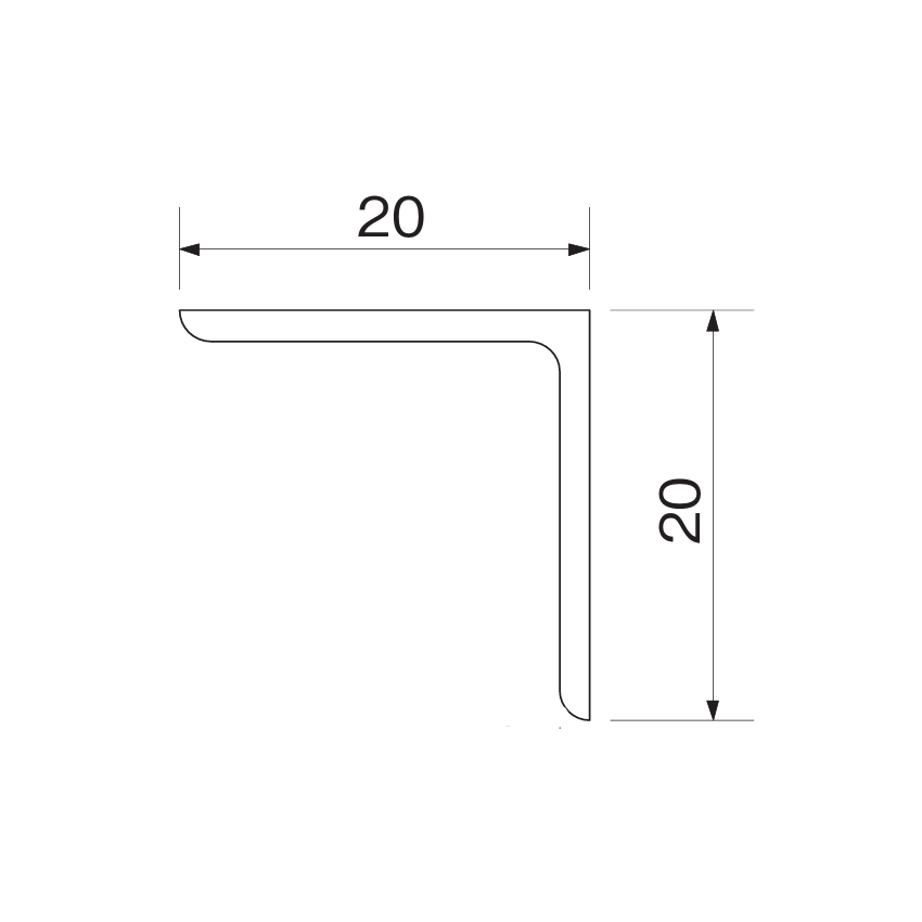 アルミ 入隅アングル シルバー(C) 20x20x1820