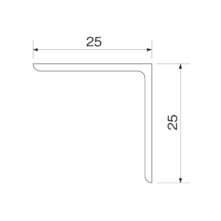 アルミ 入隅アングル シルバー(C) 25x25x1820