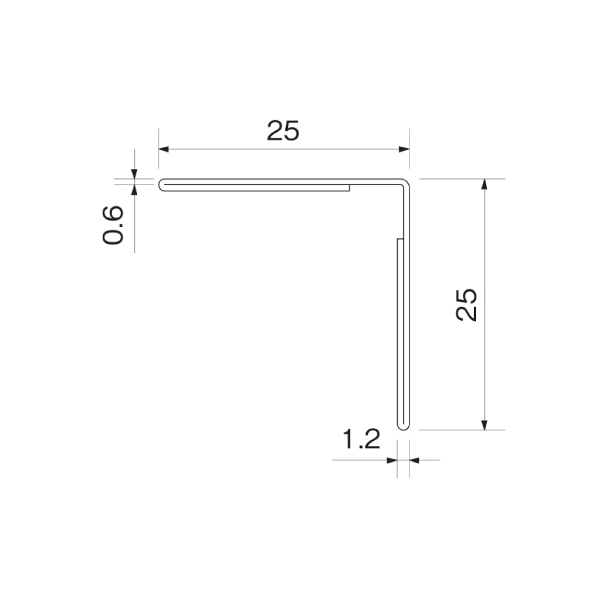 ステン 安全アングル HL（ヘアーライン） 25x25x3000