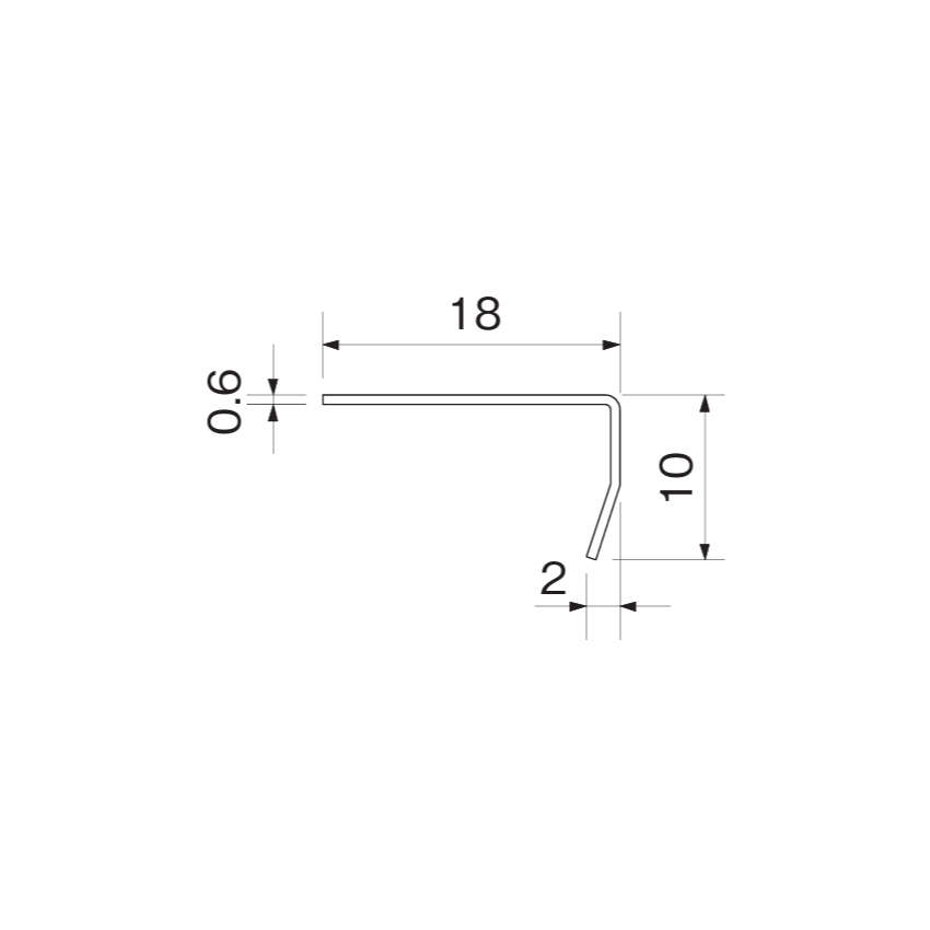 □ステン ベベルアングル HL（ヘアーライン） 0.6x10x16x2000
