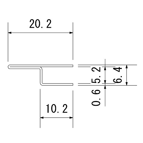 ステン 破損止(h型) HL（ヘアーライン） 5x2000