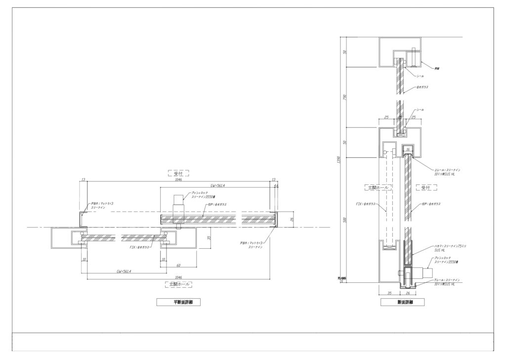 No 010 チケット売り場の図面 スリーナイン島野株式会社